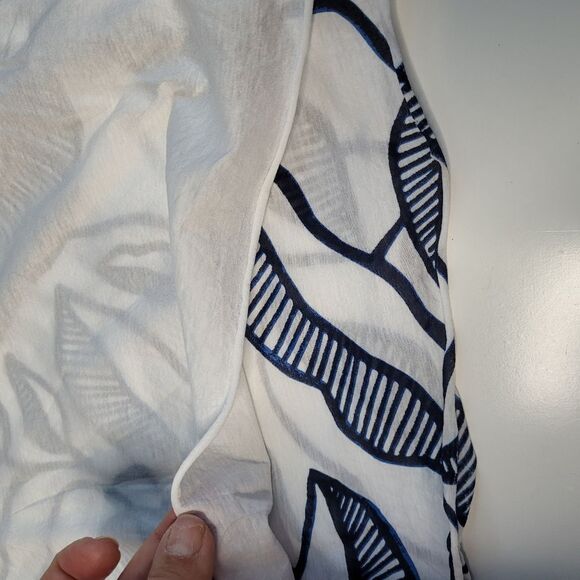 SCOTCH & SODA REVERSE PATTERN WHITE NAVY BLUE FLORAL TSHIRT TOP S SMALL - Picture 6 of 9